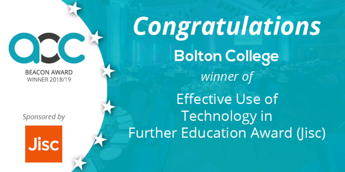 Bolton College is awarded an AoC Beacon Award