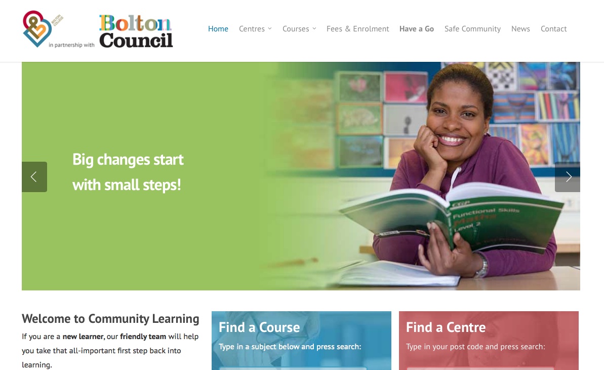 Bolton College's Community Learning Website