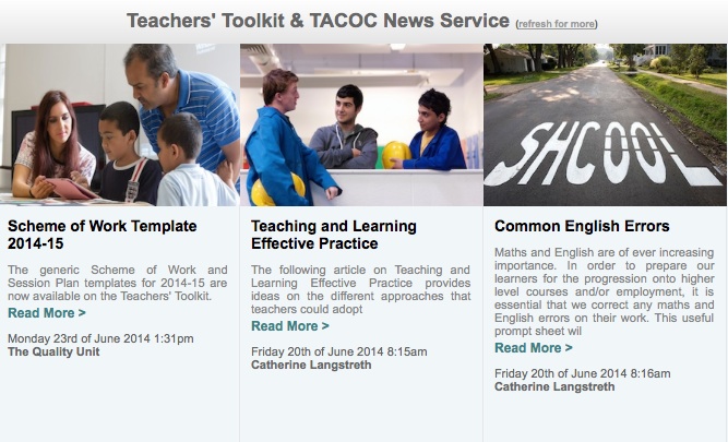 Teachers' Toolkit and Take a Chance on Change News Feed